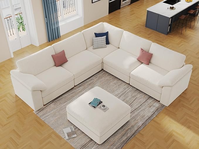 EASE MOOSE Modular Sectional Couch,Chenille Large L Shape Sectional Sofa Modern Luxury Deep seat Modular
